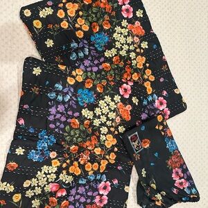 Johnny Was Floral Quilt - Black, Yellow, Orange, Blue, Pink Standard Shams (2)
